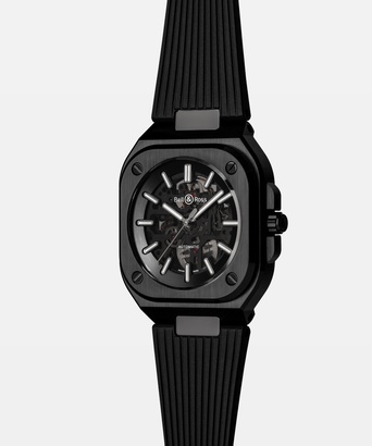 Men's watch / unisex BELL & ROSS, BR 05 Skeleton Black Ceramic / 41mm, SKU: BR05A-BL-SK-CE/SRB | watchphilosophy.co.uk