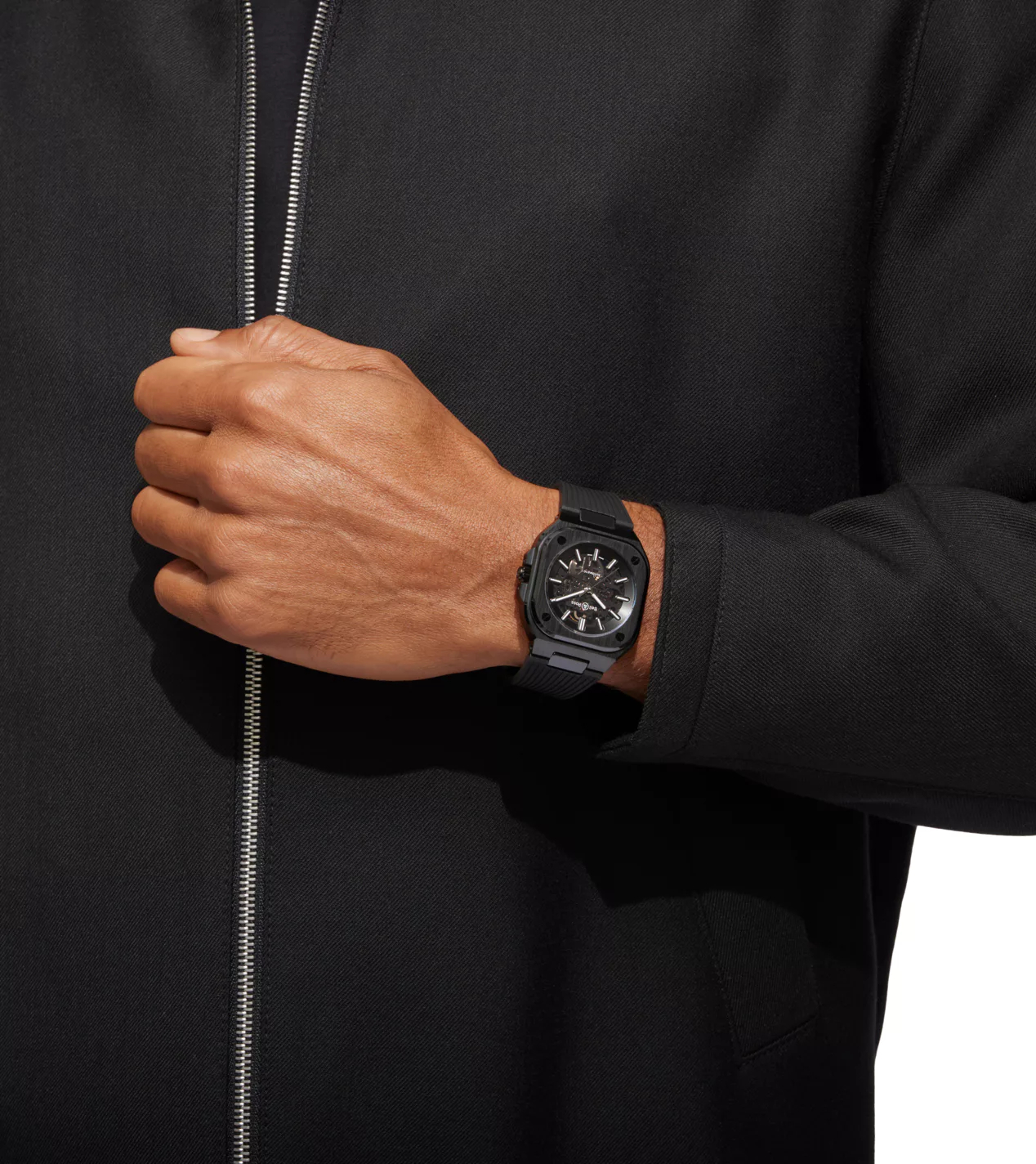 Men's watch / unisex BELL & ROSS, BR 05 Skeleton Black Ceramic / 41mm, SKU: BR05A-BL-SK-CE/SRB | watchphilosophy.co.uk