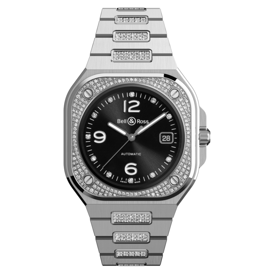 Men's watch / unisex BELL & ROSS, BR 05 Diamond / 40mm, SKU: BR05A-BL-STFLD/SFD | watchphilosophy.co.uk