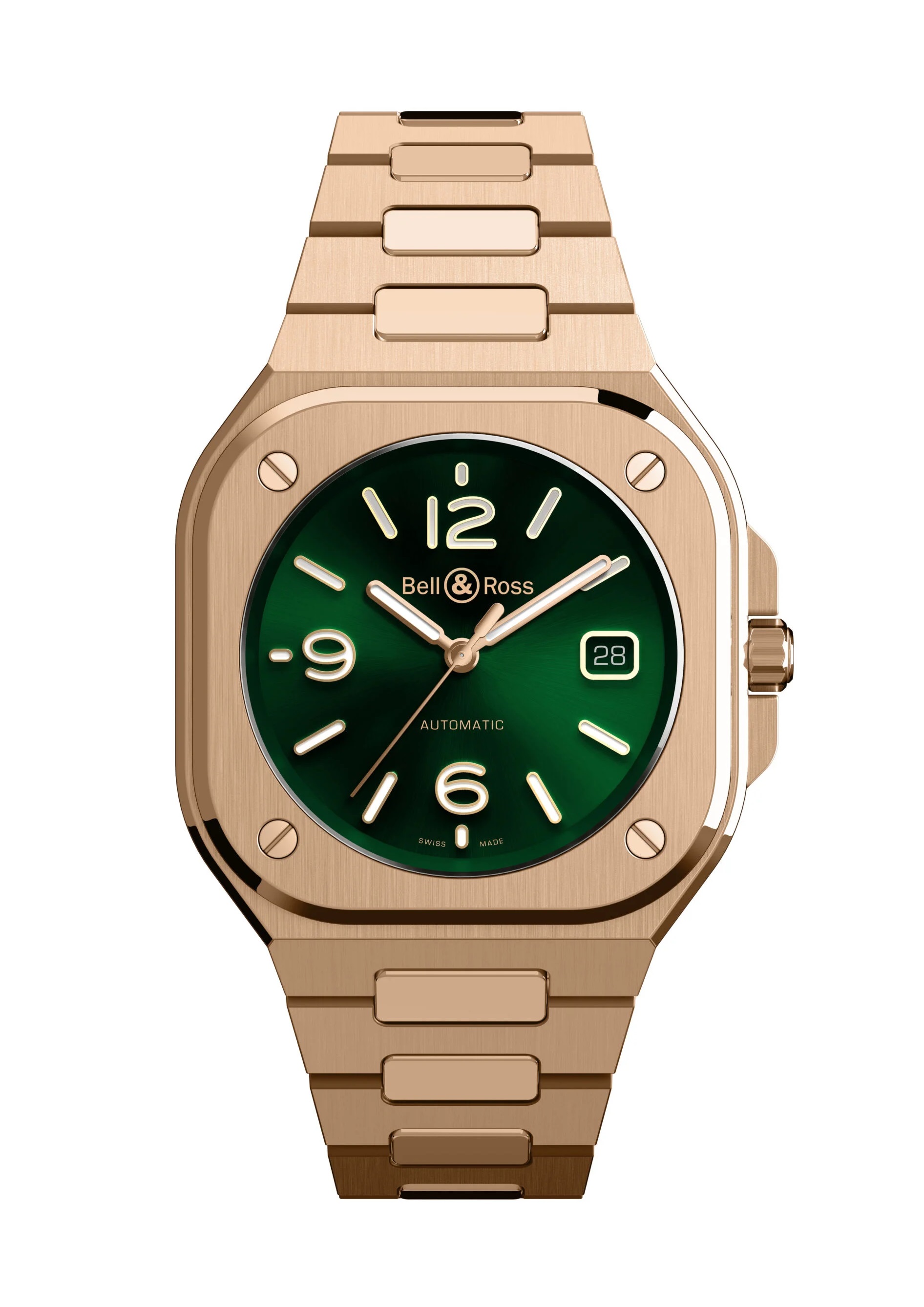 Men's watch / unisex BELL & ROSS, BR 05 Green Gold / 40mm, SKU: BR05A-GN-PG/SPG | watchphilosophy.co.uk