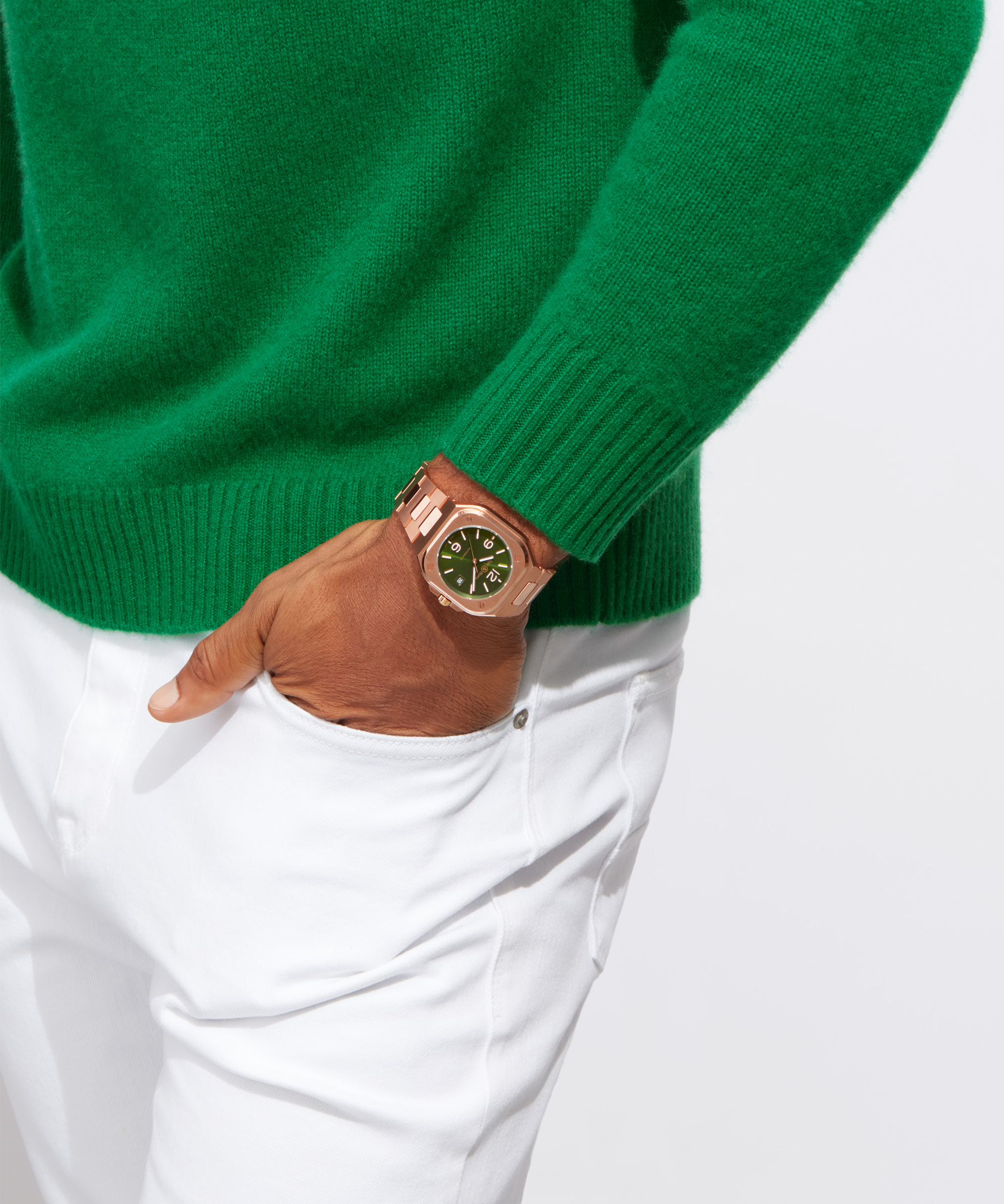 Men's watch / unisex BELL & ROSS, BR 05 Green Gold / 40mm, SKU: BR05A-GN-PG/SPG | watchphilosophy.co.uk