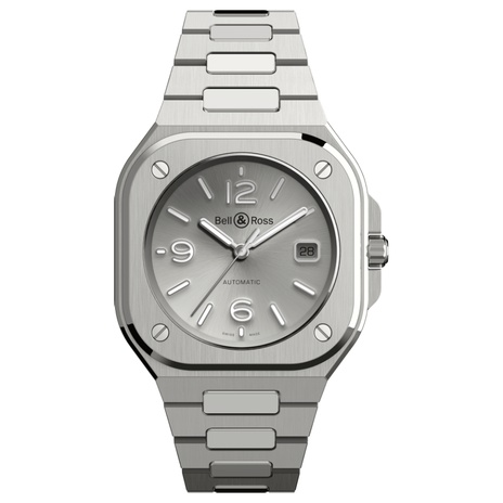 Men's watch / unisex BELL & ROSS, BR 05 Grey Steel / 40mm, SKU: BR05A-GR-ST/SST | watchphilosophy.co.uk