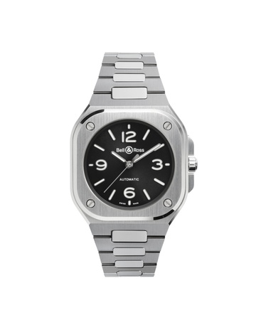 Men's watch / unisex BELL & ROSS, BR 05 Black Steel / 36mm, SKU: BR05A-S-BL-ST/SST | watchphilosophy.co.uk