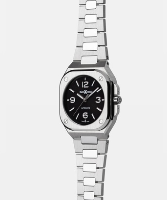 Men's watch / unisex BELL & ROSS, BR 05 Black Steel / 36mm, SKU: BR05A-S-BL-ST/SST | watchphilosophy.co.uk