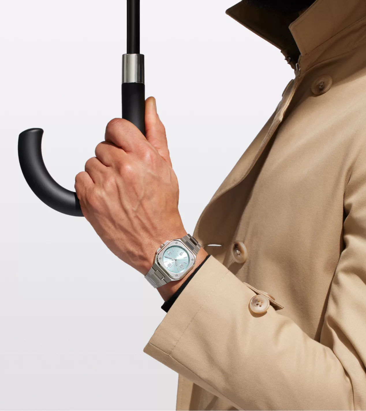 Men's watch / unisex BELL & ROSS, BR 05 Ice Blue Steel / 36mm, SKU: BR05A-S-BU-ST/SST | watchphilosophy.co.uk
