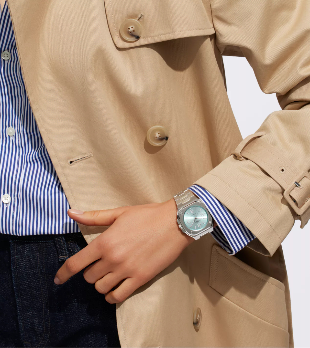 Men's watch / unisex BELL & ROSS, BR 05 Ice Blue Steel / 36mm, SKU: BR05A-S-BU-ST/SST | watchphilosophy.co.uk