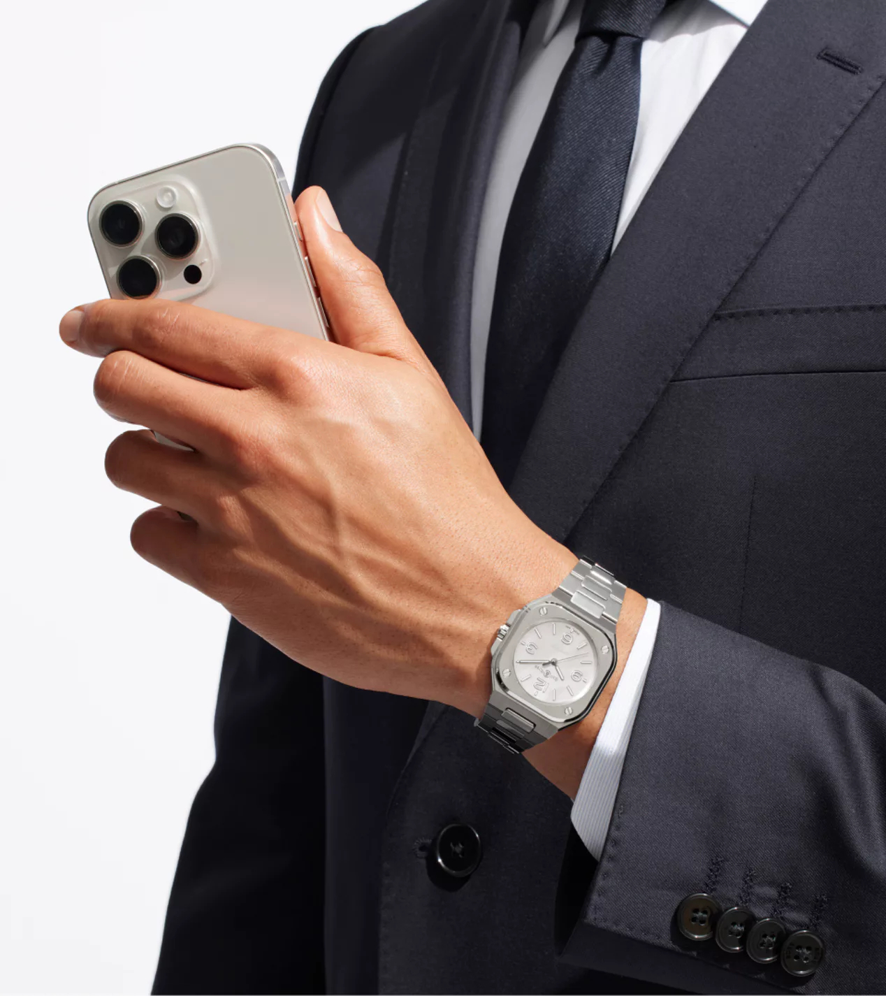 Men's watch / unisex BELL & ROSS, BR 05 Mother of Pearl Steel / 36mm, SKU: BR05A-S-MP-ST/SST | watchphilosophy.co.uk