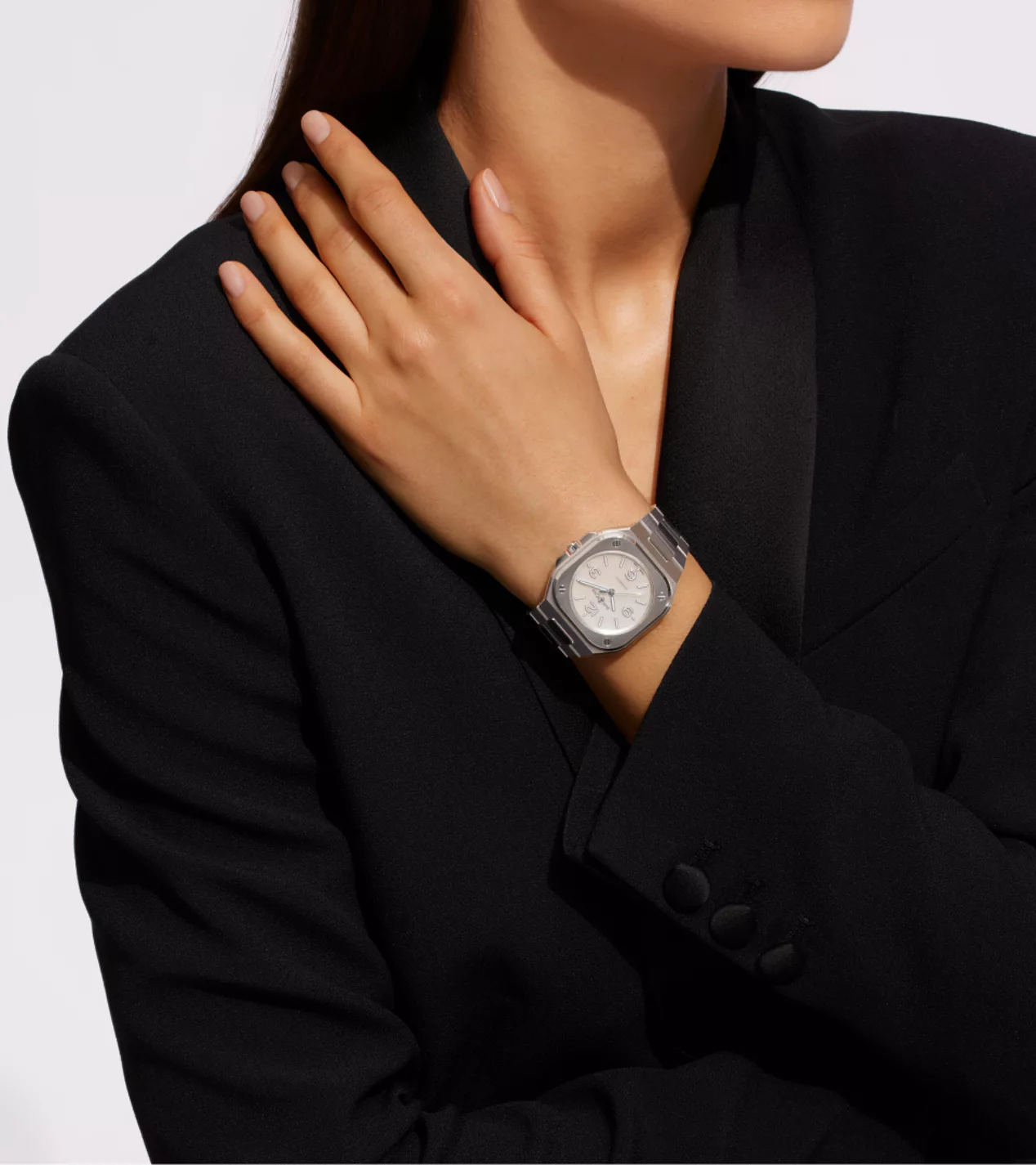 Men's watch / unisex BELL & ROSS, BR 05 Mother of Pearl Steel / 36mm, SKU: BR05A-S-MP-ST/SST | watchphilosophy.co.uk