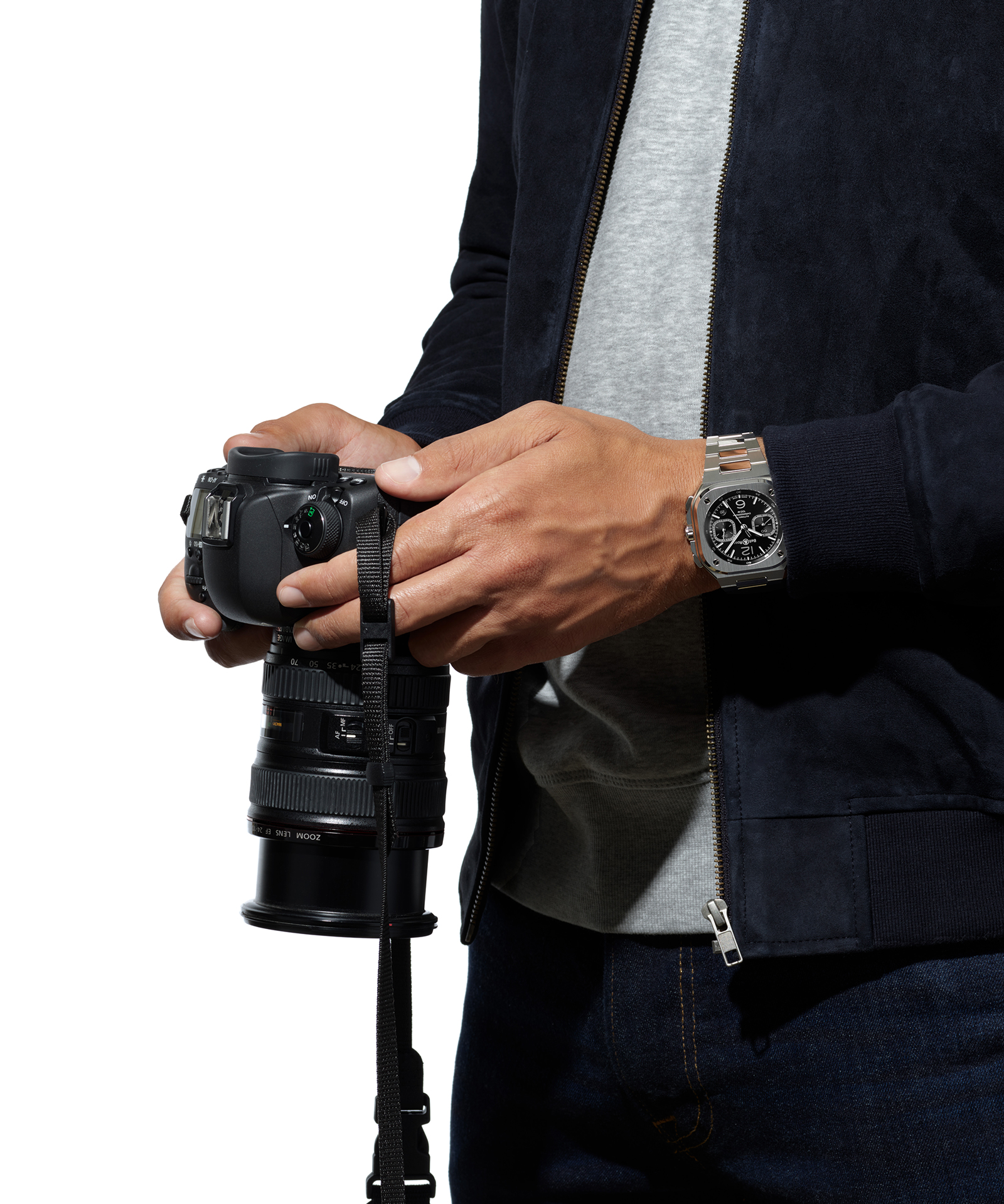 Men's watch / unisex BELL & ROSS, BR 05 Chrono Black Steel / 42mm, SKU: BR05C-BLC-ST/SST | watchphilosophy.co.uk