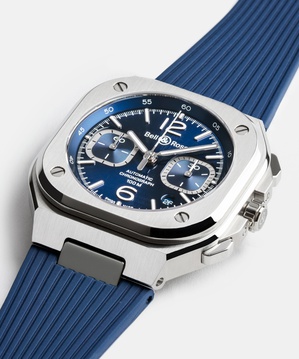 Men's watch / unisex BELL & ROSS, BR 05 Chrono Blue Steel / 42mm, SKU: BR05C-BLU-ST/SRB | watchphilosophy.co.uk