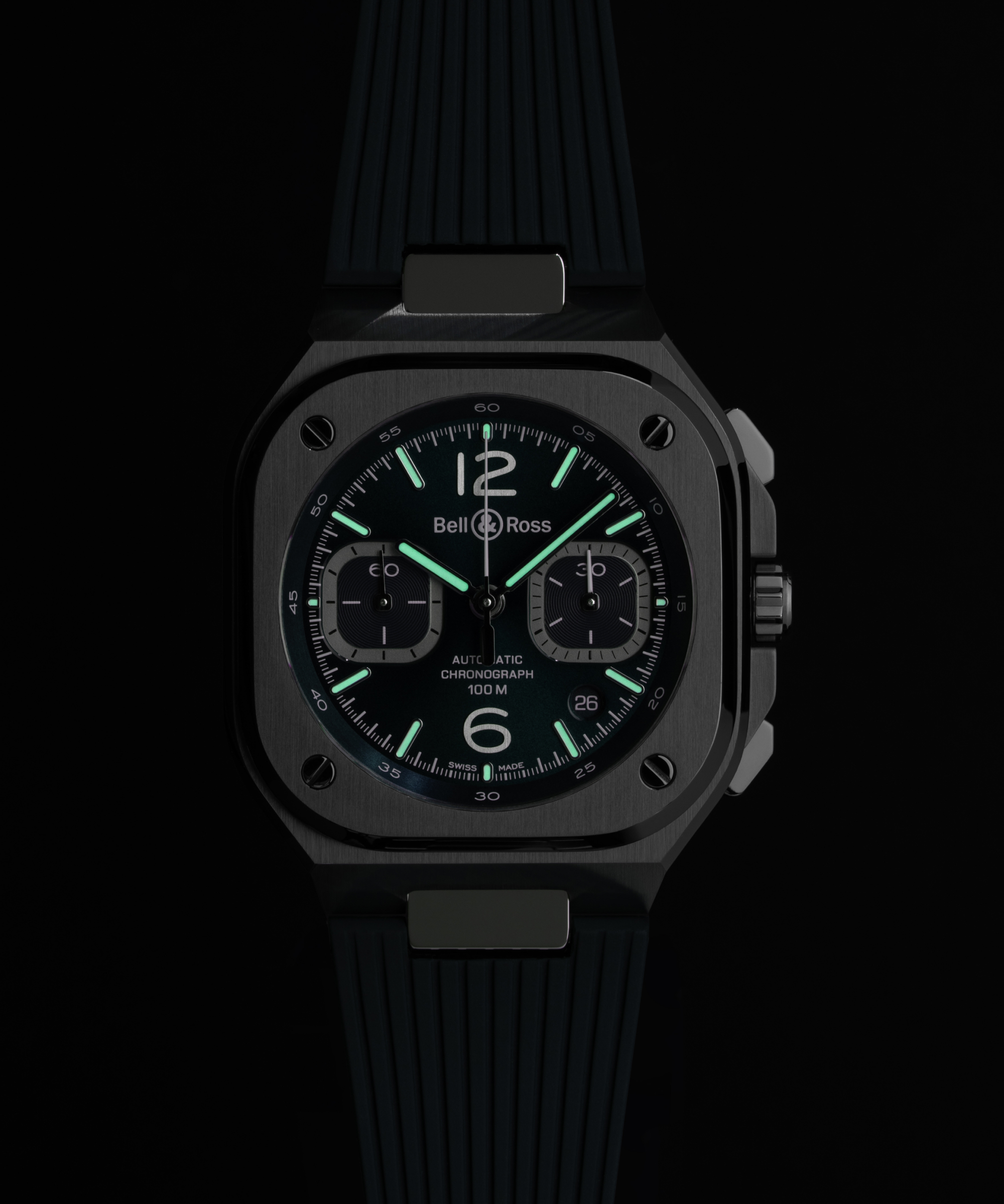 Men's watch / unisex BELL & ROSS, BR 05 Chrono Blue Steel / 42mm, SKU: BR05C-BLU-ST/SRB | watchphilosophy.co.uk