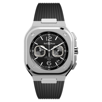 Men's watch / unisex  BELL & ROSS, BR 05 Chrono Black Steel / 42mm, SKU: BR05C-BL-ST/SRB | watchphilosophy.co.uk