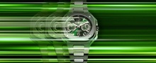 Men's watch / unisex  BELL & ROSS, BR 05 Chrono Green Steel / 42mm, SKU: BR05C-GN-ST/SST | watchphilosophy.co.uk