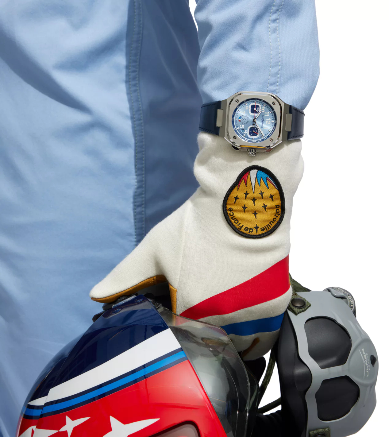 Men's watch / unisex BELL & ROSS, BR 05 Chrono Patrouille de Francel Limited Edition / 42mm, SKU: BR05C-PAF-ST/SCA | watchphilosophy.co.uk