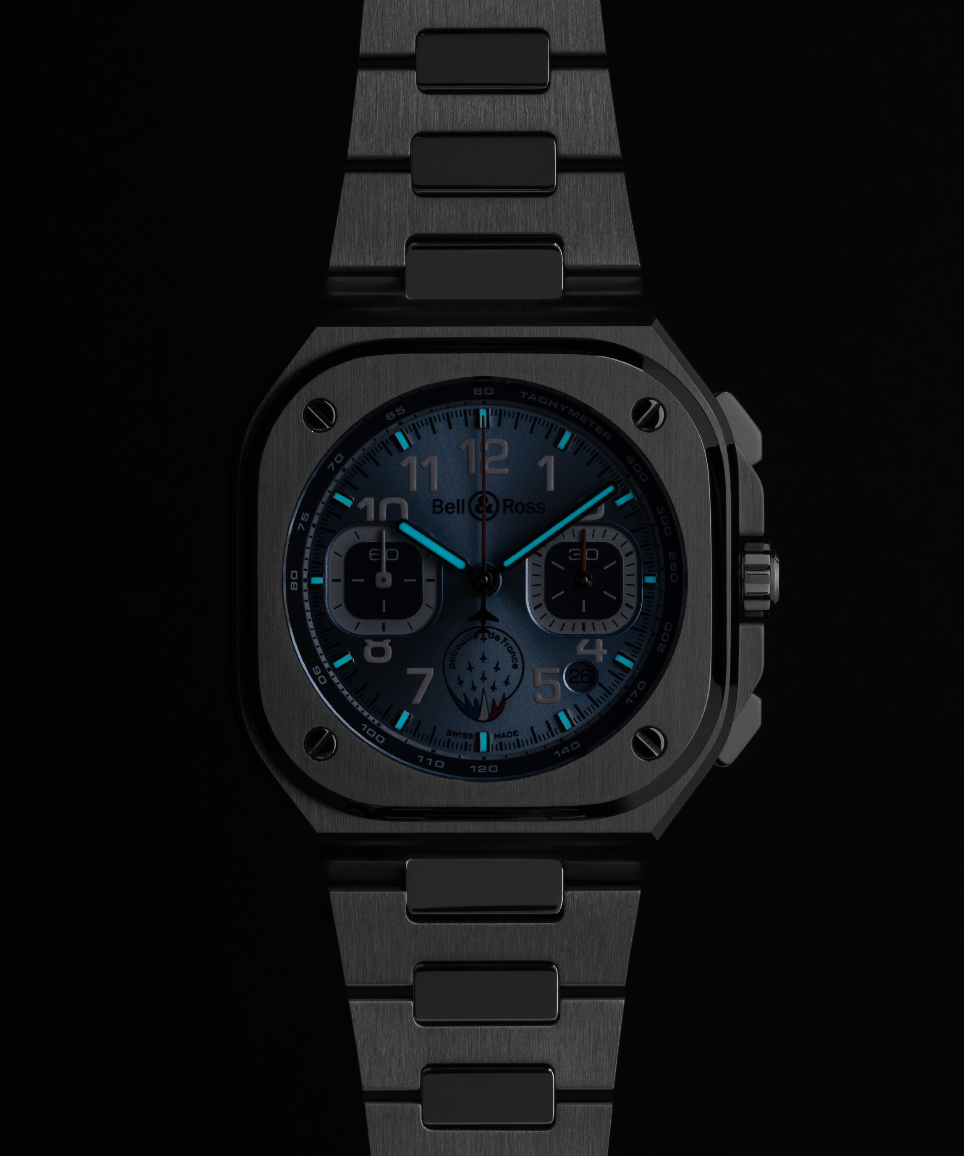Men's watch / unisex BELL & ROSS, BR 05 Chrono Patrouille de Francel Limited Edition / 42mm, SKU: BR05C-PAF-ST/SST | watchphilosophy.co.uk