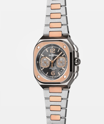 Men's watch / unisex BELL & ROSS, BR 05 Chrono Grey Steel & Gold / 42mm, SKU: BR05C-RTH-STPG/SSG | watchphilosophy.co.uk