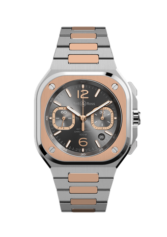 Men's watch / unisex BELL & ROSS, BR 05 Chrono Grey Steel & Gold / 42mm, SKU: BR05C-RTH-STPG/SSG | watchphilosophy.co.uk