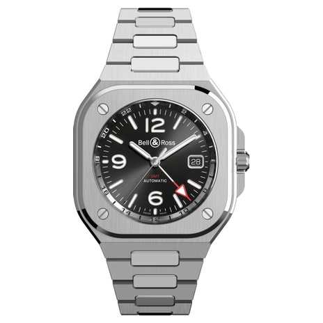 Men's watch / unisex BELL & ROSS, BR 05 GMT / 41mm, SKU: BR05G-BL-ST/SST | watchphilosophy.co.uk