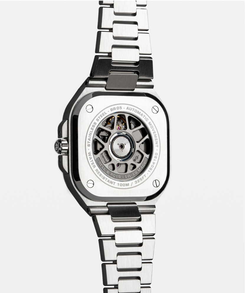 Men's watch / unisex BELL & ROSS, BR 05 GMT Sky Blue / 41mm, SKU: BR05G-PB-ST/SST | watchphilosophy.co.uk