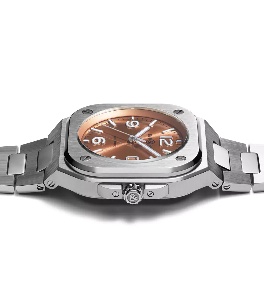 Men's watch / unisex BELL & ROSS, BR 05 Copper Brown / 40mm, SKU: BR05A-BR-ST/SST | watchphilosophy.co.uk