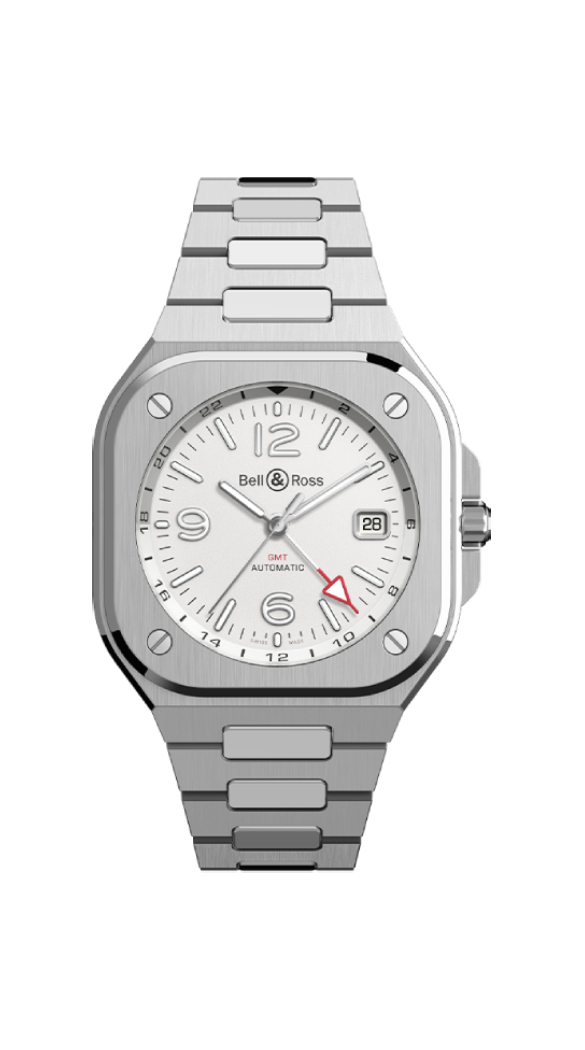 Men's watch / unisex BELL & ROSS, BR 05 GMT / 41mm, SKU: BR05G-SI-ST/SST | watchphilosophy.co.uk