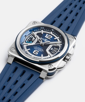 Men's watch / unisex BELL & ROSS, BR-X3 Blue Steel / 41mm, SKU: BRX3R-BLU-ST/SRB | watchphilosophy.co.uk