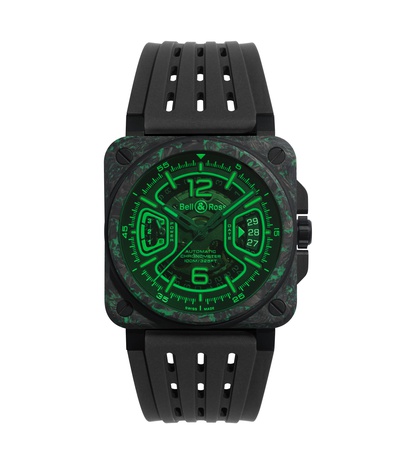 Men's watch / unisex BELL & ROSS, BR-X3 Night Vision Limited Edition / 41mm, SKU: BRX3R-GN-CA/SRB | watchphilosophy.co.uk