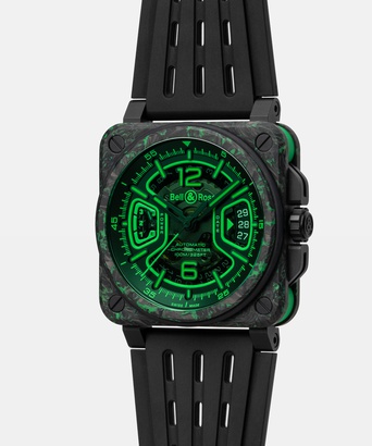 Men's watch / unisex BELL & ROSS, BR-X3 Night Vision Limited Edition / 41mm, SKU: BRX3R-GN-CA/SRB | watchphilosophy.co.uk