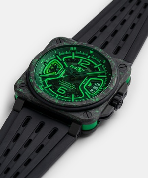 Men's watch / unisex BELL & ROSS, BR-X3 Night Vision Limited Edition / 41mm, SKU: BRX3R-GN-CA/SRB | watchphilosophy.co.uk