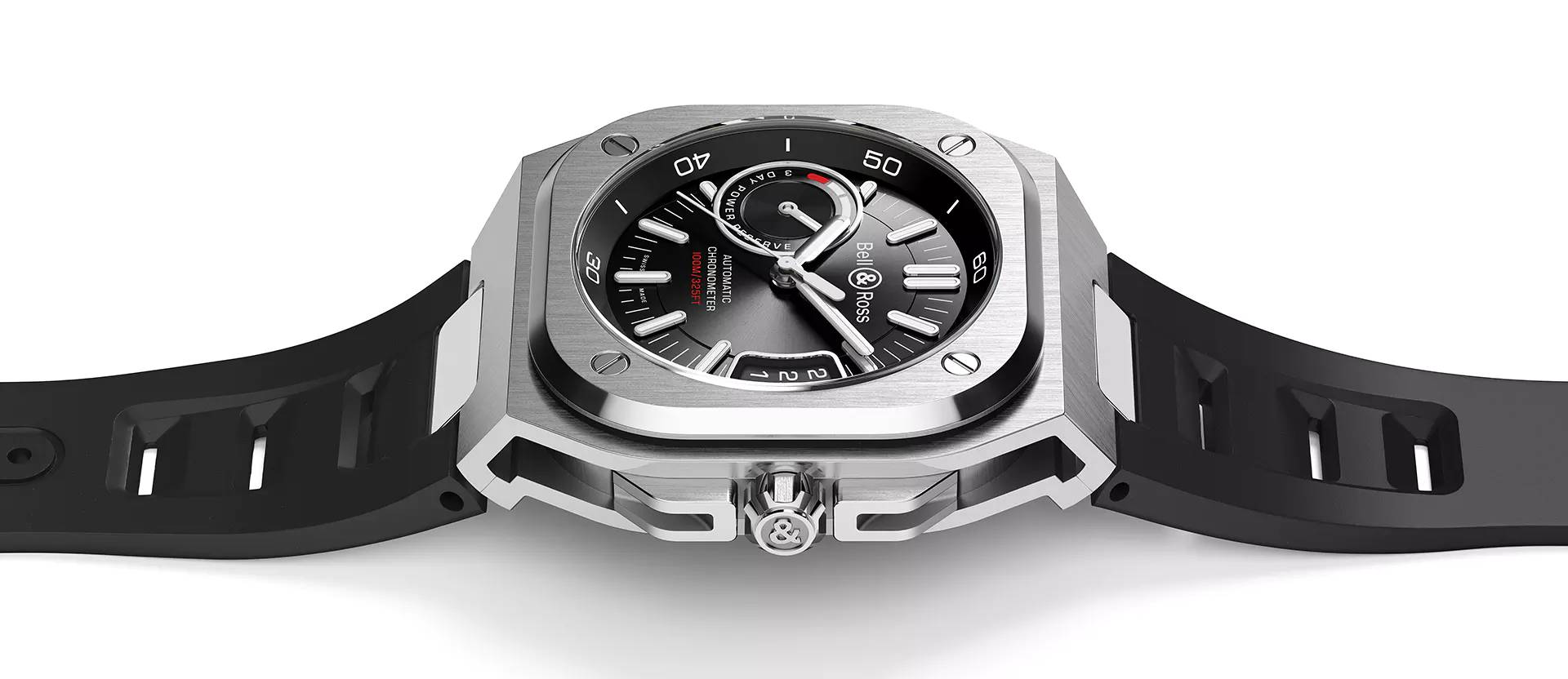Men's watch / unisex BELL & ROSS, BR-X5 Black Steel / 41mm, SKU: BRX5R-BL-ST/SRB | watchphilosophy.co.uk