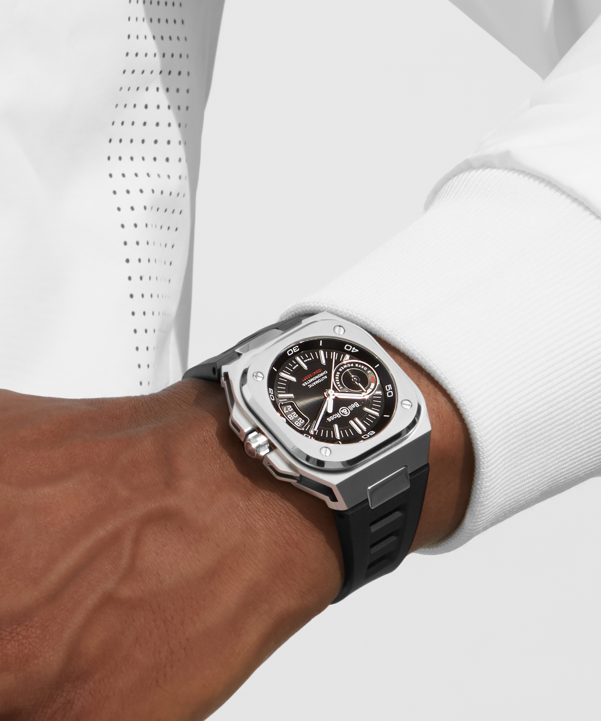 Men's watch / unisex BELL & ROSS, BR-X5 Black Steel / 41mm, SKU: BRX5R-BL-ST/SRB | watchphilosophy.co.uk