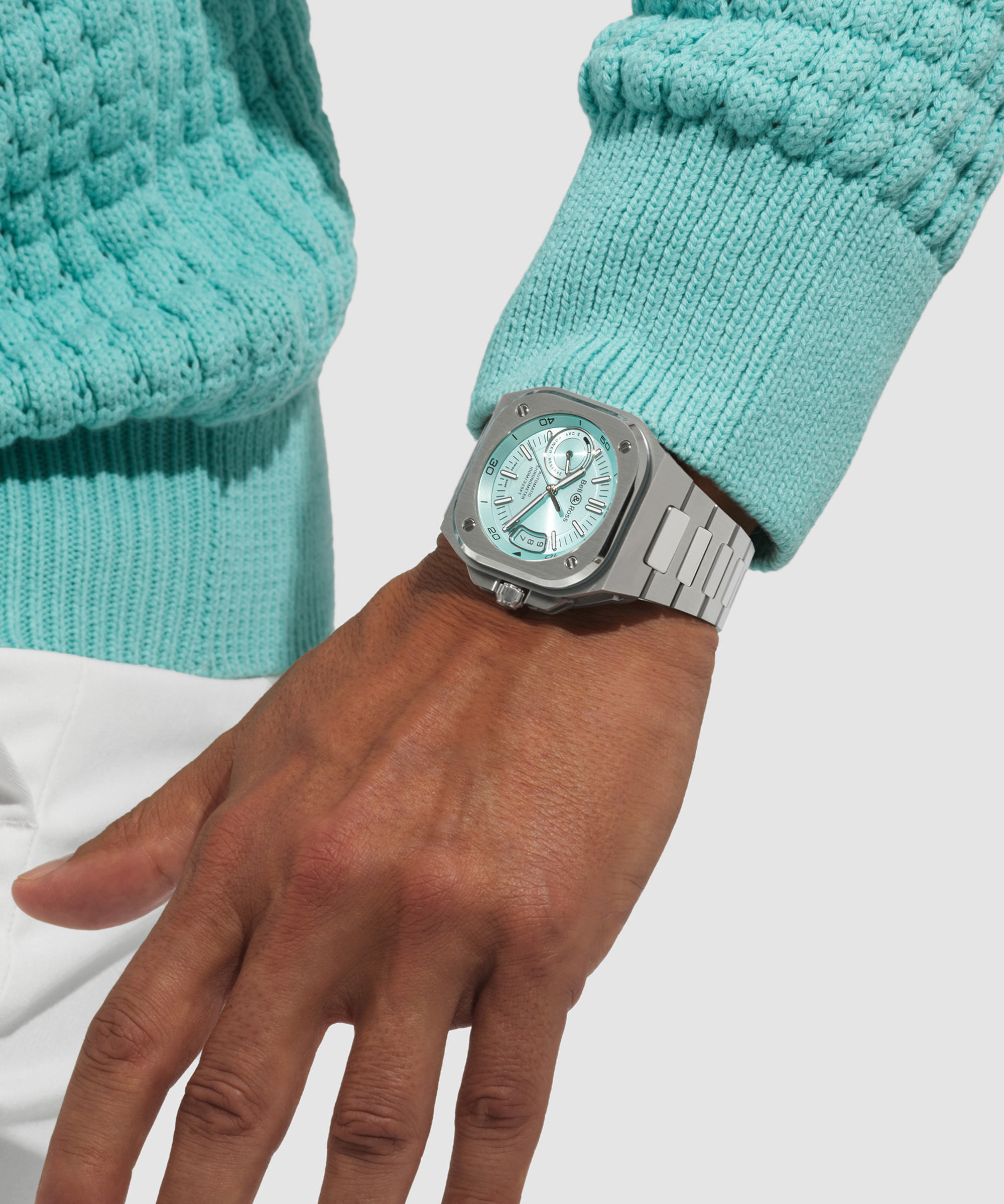 Men's watch / unisex BELL & ROSS, BR-X5 Ice Blue Stee / 41mm, SKU: BRX5R-IB-ST/SST | watchphilosophy.co.uk