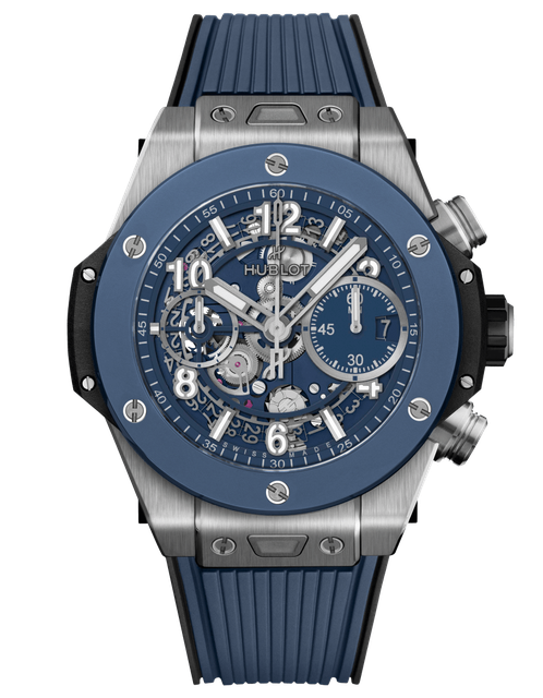 Men's watch / unisex HUBLOT, Big Bang Unico Titanium Blue Ceramic / 42mm, SKU: 441.NL.5171.RX | watchphilosophy.co.uk