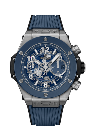 Men's watch / unisex  HUBLOT, Big Bang Unico Titanium Blue Ceramic / 44mm, SKU: 421.NL.5170.RX | watchphilosophy.co.uk