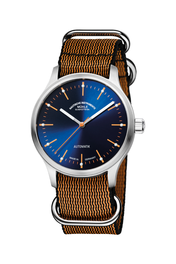 Men's watch / unisex MÜHLE-GLASHÜTTE, Panova Blue / 40mm, SKU: M1-40-72-NB-III | watchphilosophy.co.uk