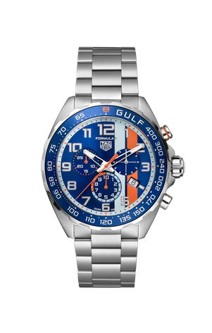 Men's watch / unisex  TAG HEUER, Formula 1 Gulf Quartz Chronograph / 43mm, SKU: CAZ101AT.BA0842 | watchphilosophy.co.uk