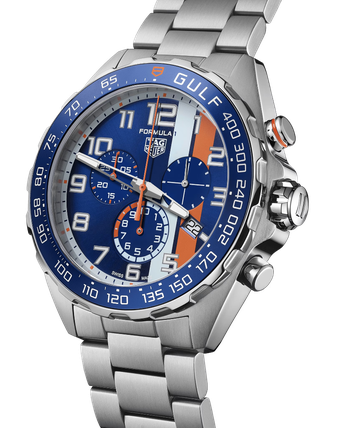 Men's watch / unisex TAG HEUER, Formula 1 Gulf Quartz Chronograph / 43mm, SKU: CAZ101AT.BA0842 | watchphilosophy.co.uk