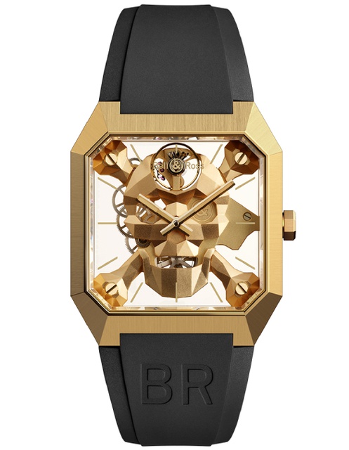 Men's watch / unisex BELL & ROSS, BR 01 Cyber Skull Bronze / 46mm, SKU: BR01-CSK-BR/SRB | watchphilosophy.co.uk