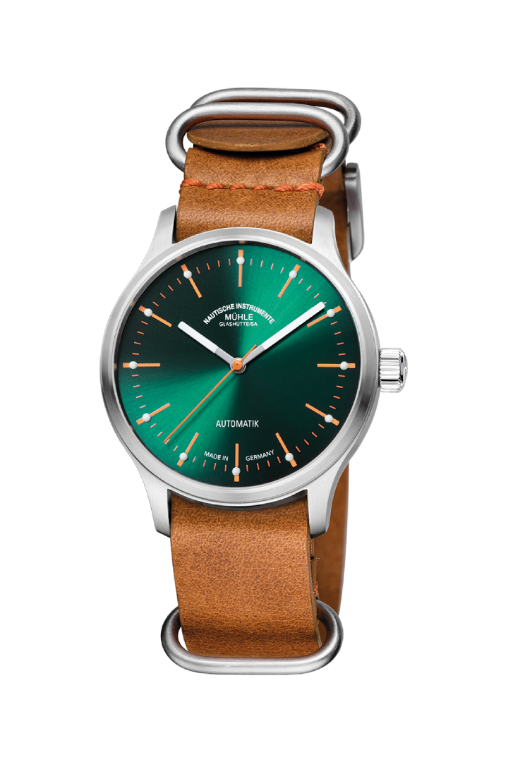 Men's watch / unisex MÜHLE-GLASHÜTTE, Panova Green / 40mm, SKU: M1-40-76-LB-II | watchphilosophy.co.uk