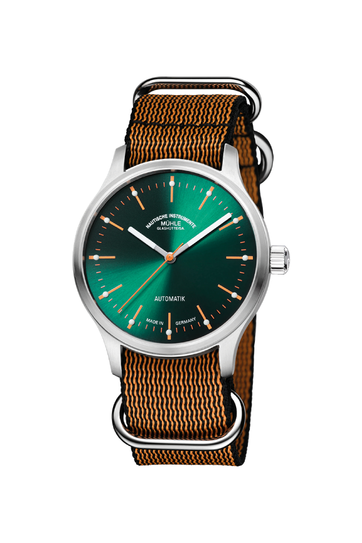 Men's watch / unisex MÜHLE-GLASHÜTTE, Panova Green / 40mm, SKU: M1-40-76-NB-III | watchphilosophy.co.uk