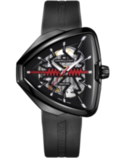 Men's watch / unisex HAMILTON, Ventura Elvis80 Skeleton Auto / 42,5mm x 44,6mm, SKU: H24535331 | watchphilosophy.co.uk