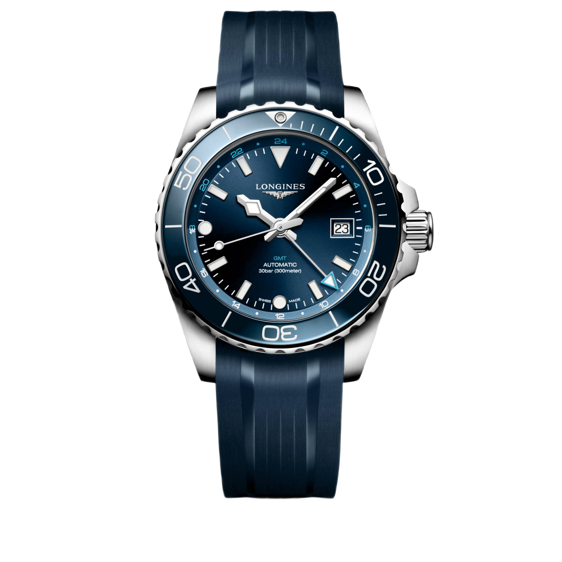 Men's watch / unisex  LONGINES, HydroConquest GMT / 41mm, SKU: L3.790.4.96.9 | watchphilosophy.co.uk