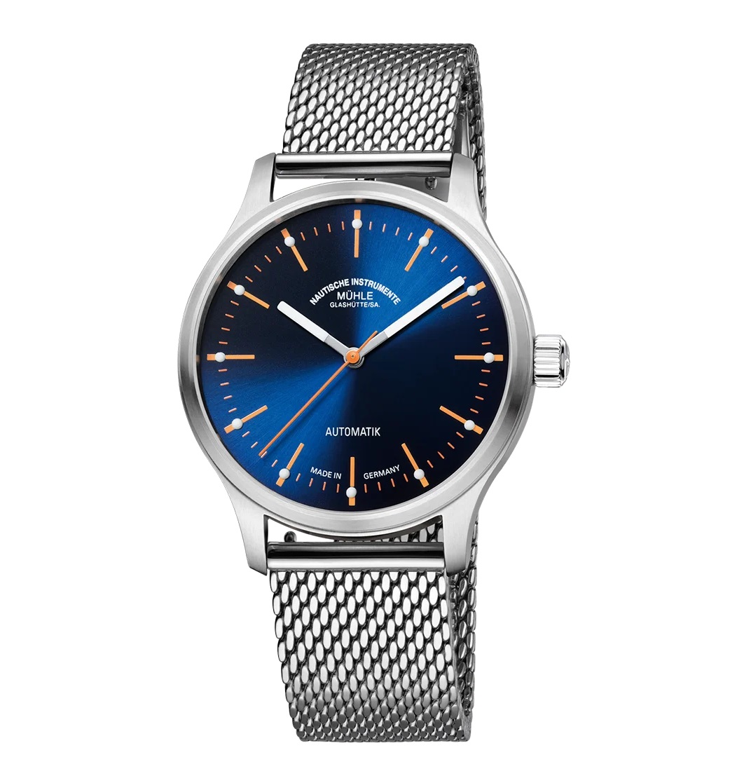 Men's watch / unisex MÜHLE-GLASHÜTTE, Panova Blue / 40mm, SKU: M1-40-72-MB | watchphilosophy.co.uk