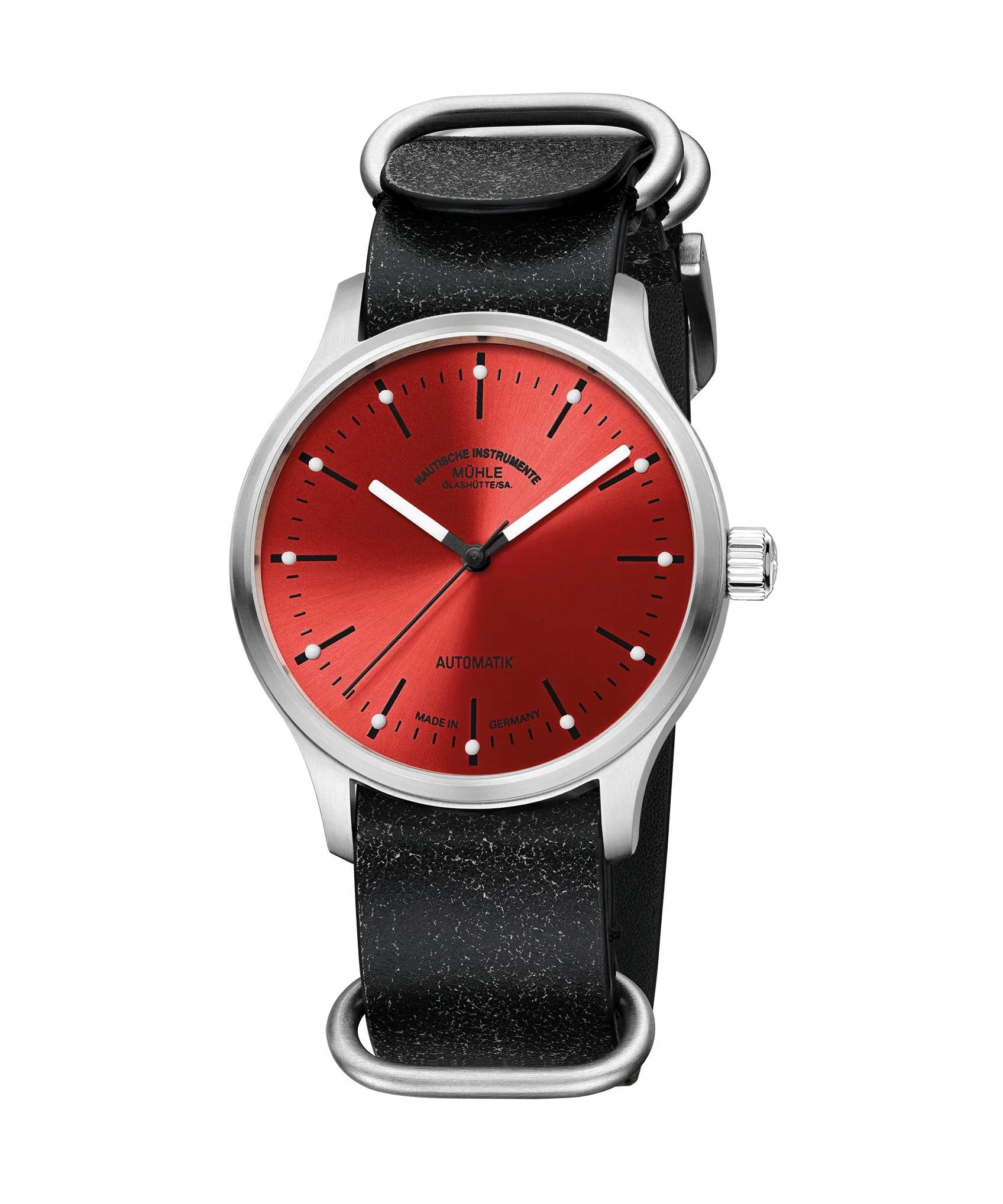 Men's watch / unisex MÜHLE-GLASHÜTTE, Panova Red / 40mm, SKU: M1-40-78-LB-VI | watchphilosophy.co.uk