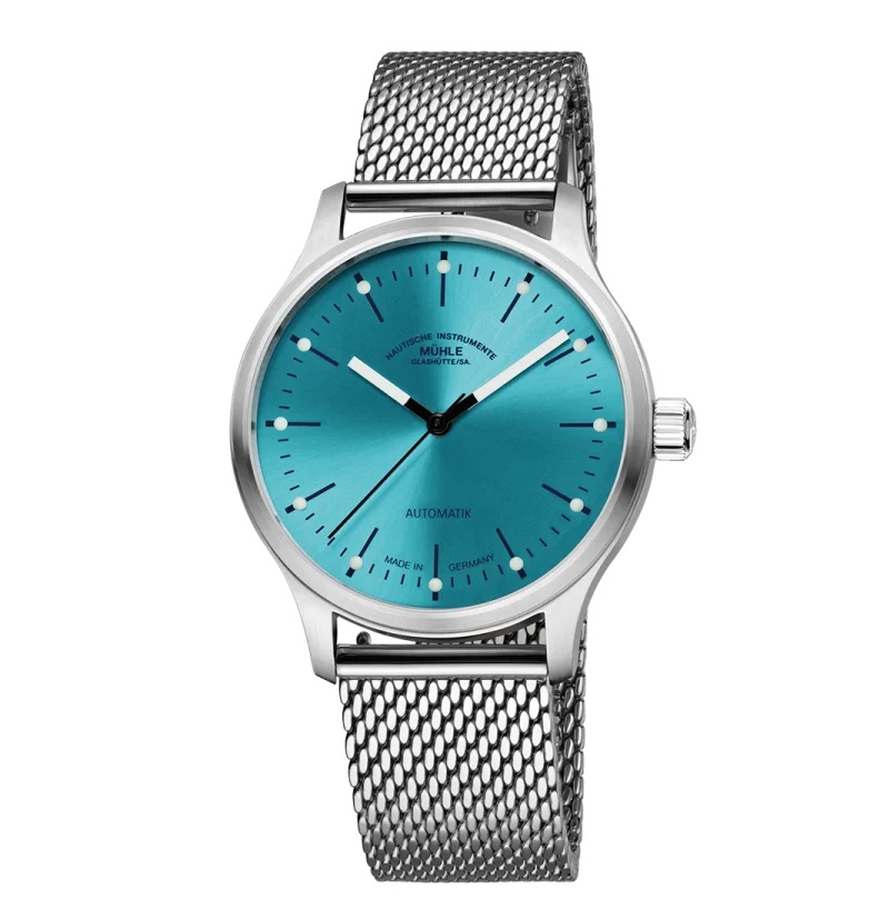 Men's watch / unisex MÜHLE-GLASHÜTTE, Panova Turquoise Blue / 40mm, SKU: M1-40-79-MB | watchphilosophy.co.uk