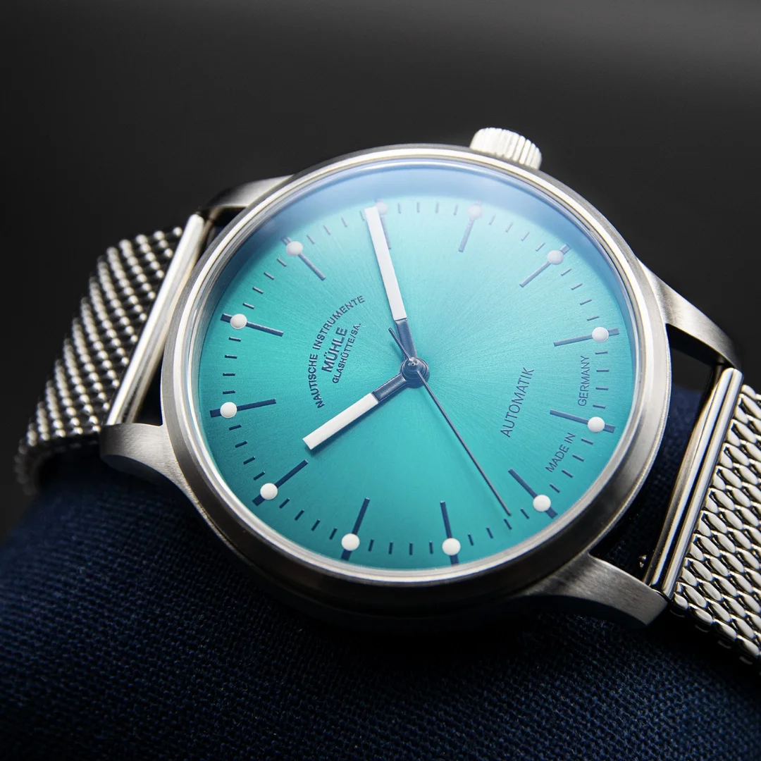 Men's watch / unisex  MÜHLE-GLASHÜTTE, Panova Turquoise Blue / 40mm, SKU: M1-40-79-MB | watchphilosophy.co.uk