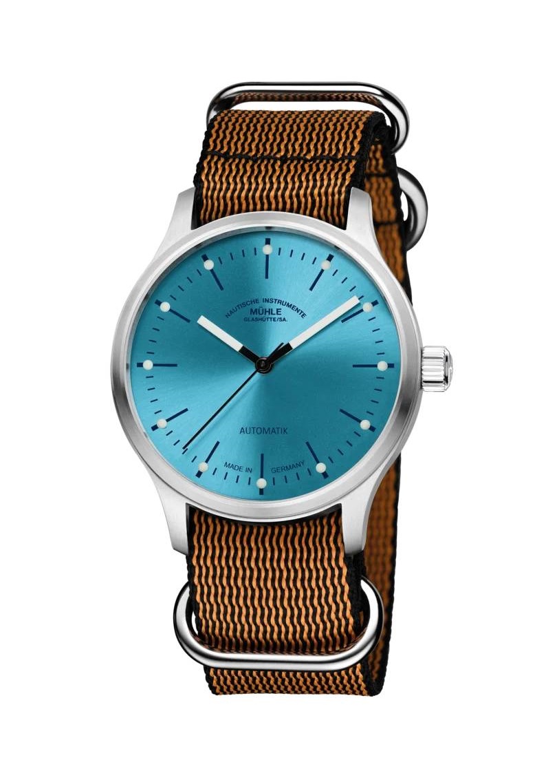 Men's watch / unisex MÜHLE-GLASHÜTTE, Panova Turquoise / 40mm, SKU: M1-40-79-NB-III | watchphilosophy.co.uk