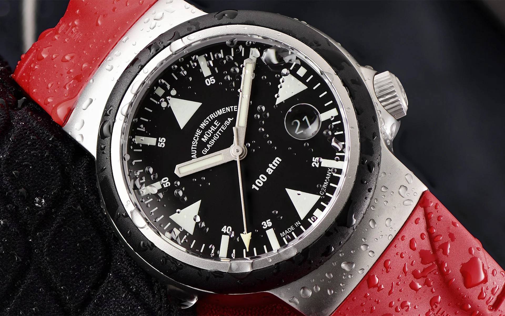 Men's watch / unisex MÜHLE-GLASHÜTTE, S.A.R. Rescue-Timer / 42 mm, SKU: M1-41-03-KB-VIII | watchphilosophy.co.uk