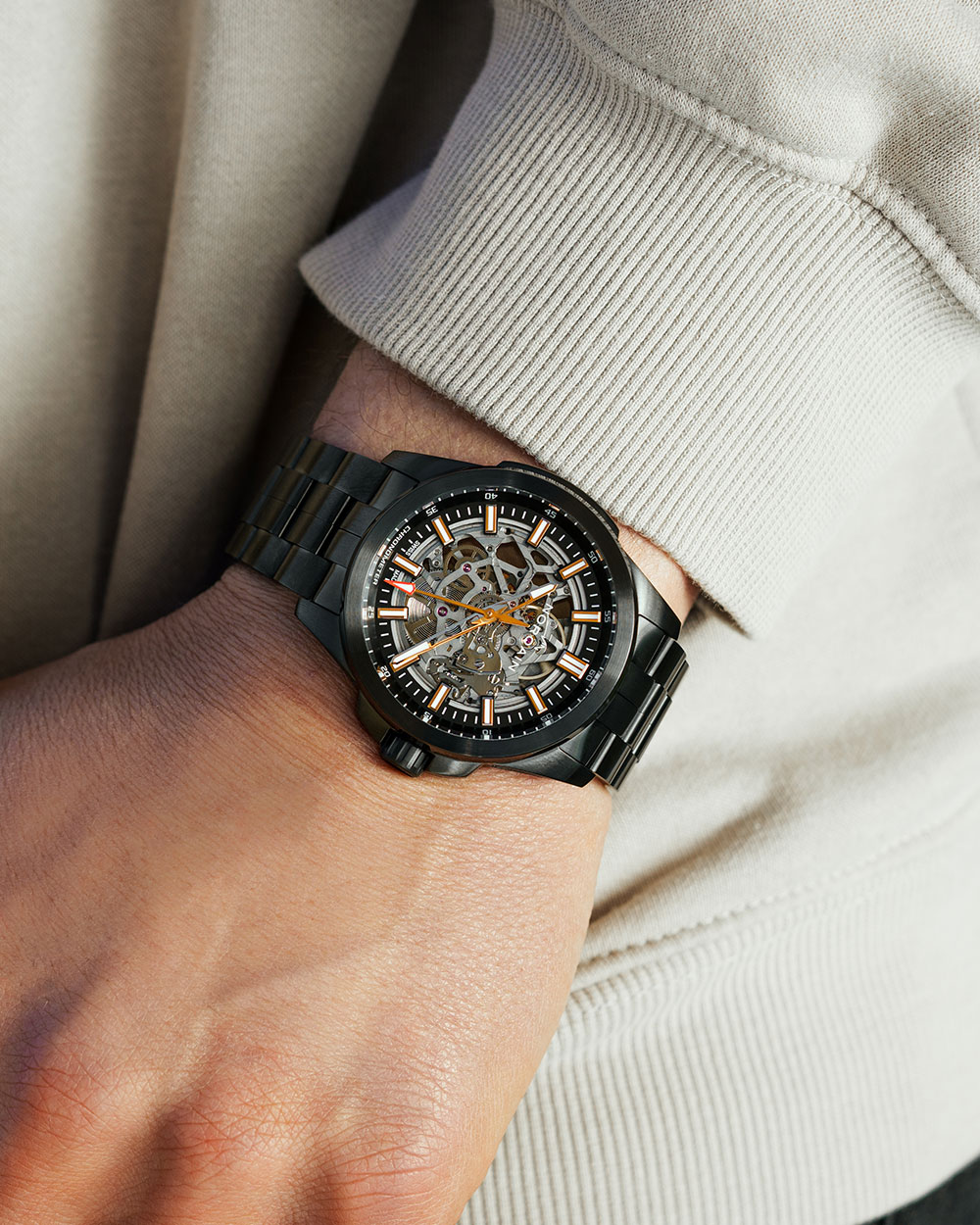 Men's watch / unisex NORQAIN, Independence Skeleton DLC / 42mm, SKU: NB3000B03A/303/102BI | watchphilosophy.co.uk