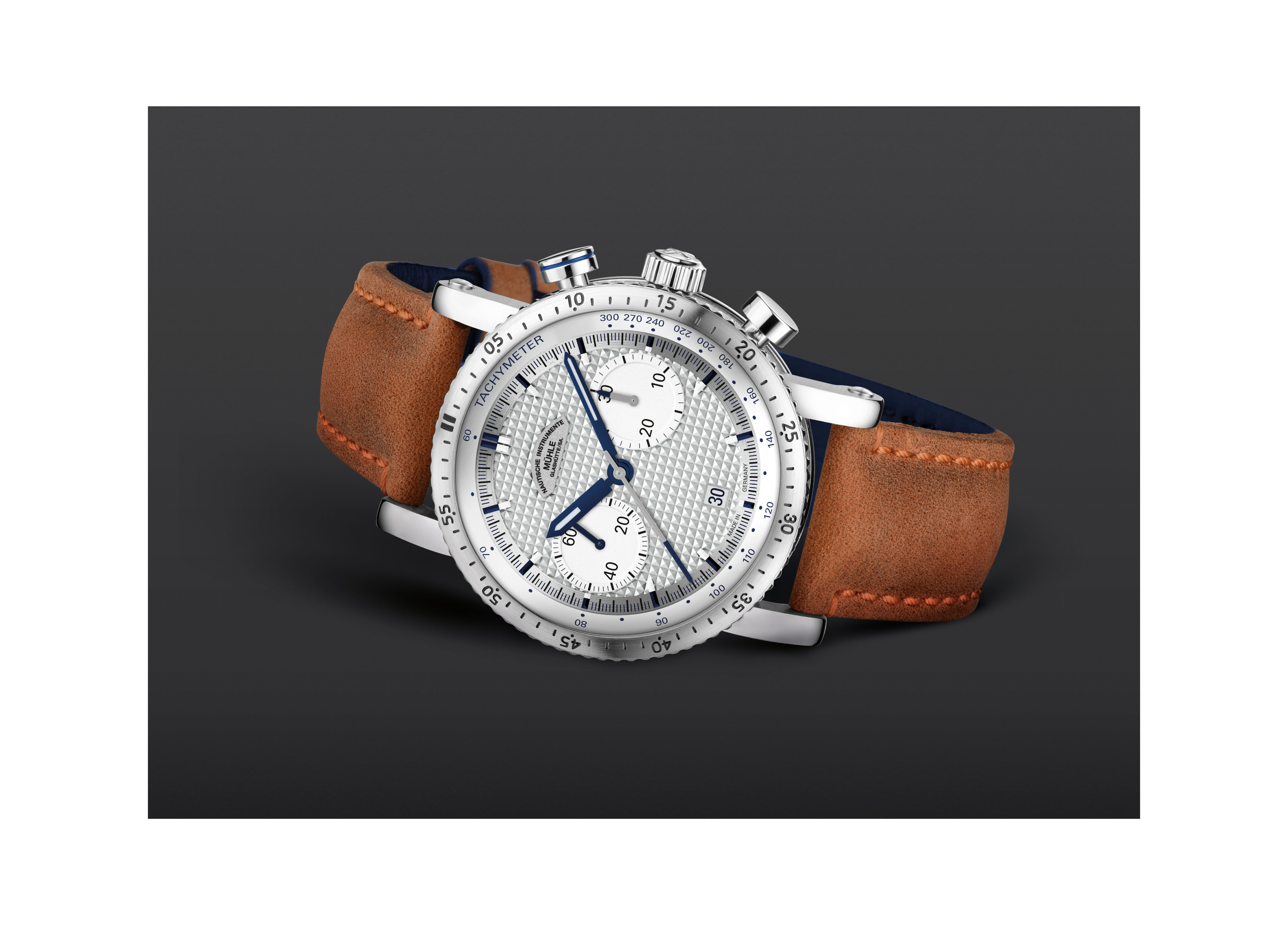 Men's watch / unisex MÜHLE-GLASHÜTTE, Teutonia Sport I Clous De Paris / 42.6 mm, SKU: M1-29-65-LB | watchphilosophy.co.uk